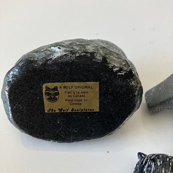 Lot of 3 Owls Hand Carved Soapstone Figurines Made in Canada 1980s-1990s - Picture 3 of 9